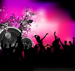 Party sound background with dancing people - 39152182