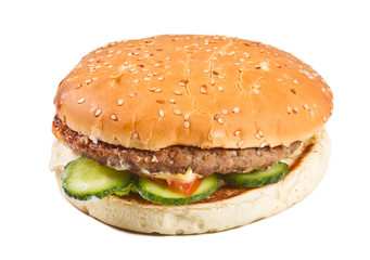 hamburger isolated on white