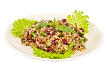 tasty rice with mushrooms