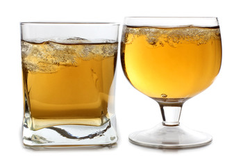 Two whiskey cup with ice