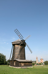 Old wooden windmill in Suzdal Russia