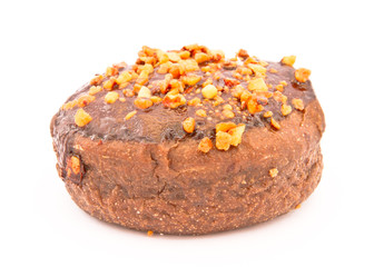 Chocolate donut from side