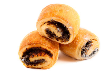 pastries with poppy isolated