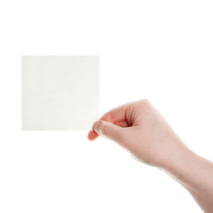 Obraz premium Paper card in woman hand