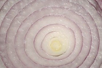 Cebollas violetas, detalle del interior