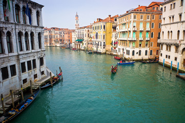 Fototapeta na wymiar Grand canal with gondola, Venice, Italy