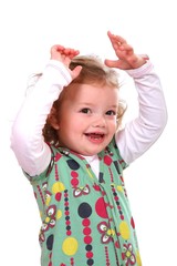 Cute Kid Girl Cheering