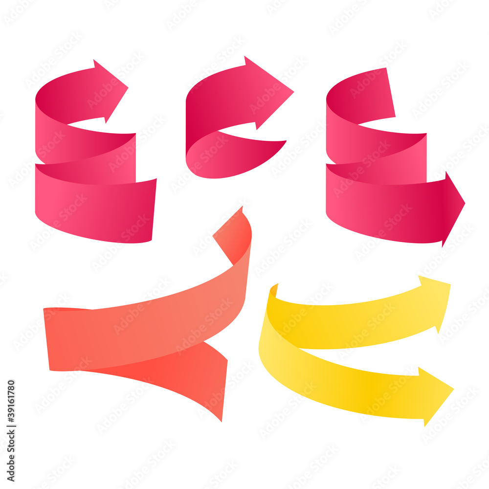 Poster Paper style vector navigation arrows