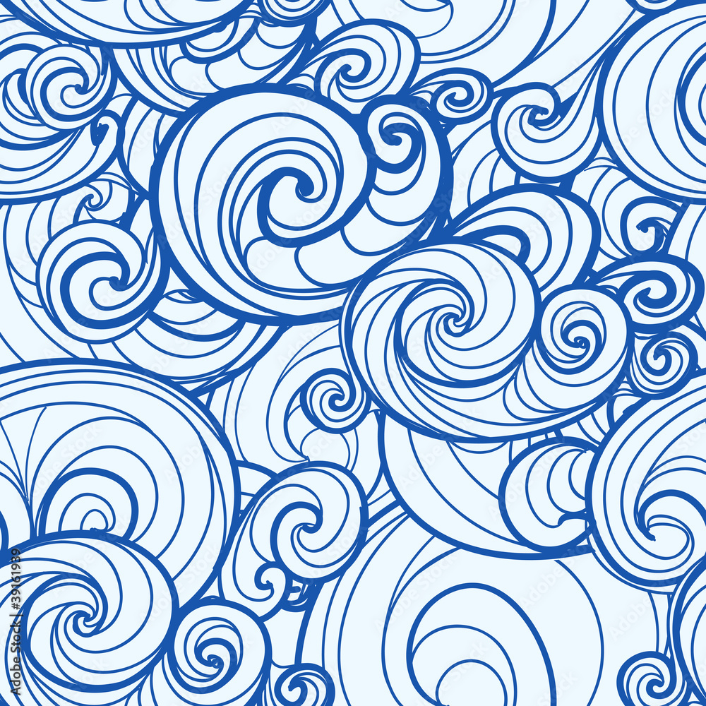 Aufkleber seamless background of curled abstract clouds