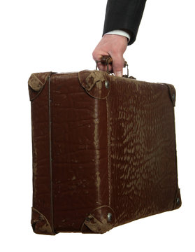 Business Man With Old Suitcase