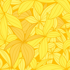 Fototapeta na wymiar Yellow leaves seamless background