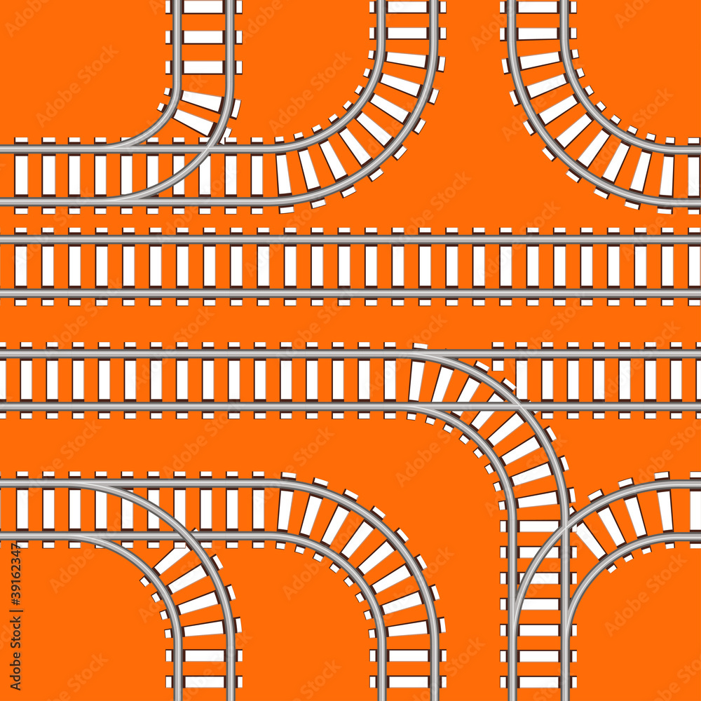 Poster seamless background of railway tracks