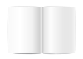 Blank book pages vector template for a content