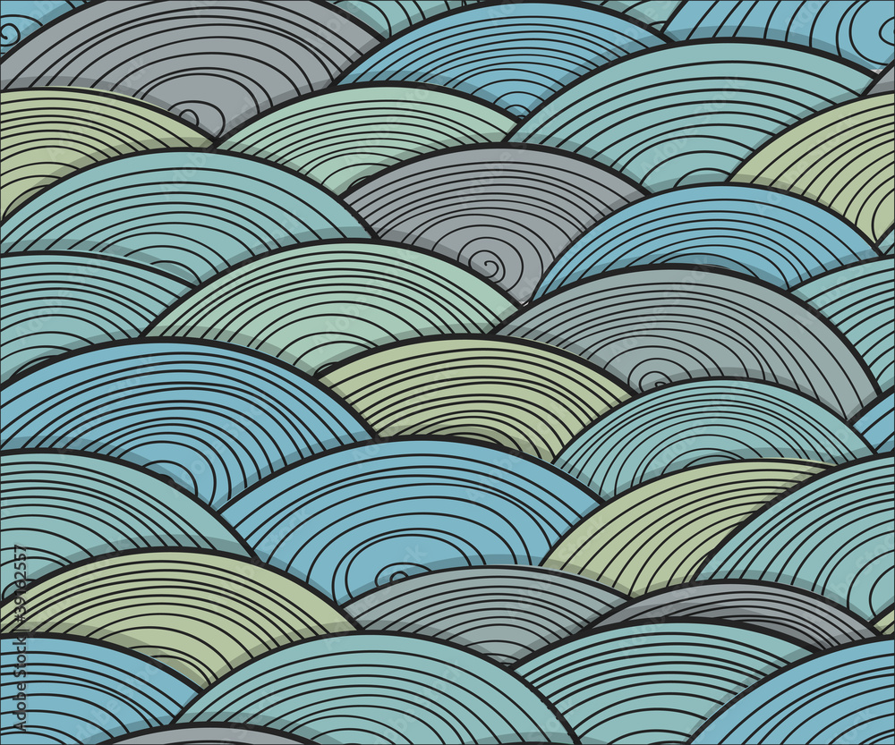 Poster seamless background of curled abstract waves