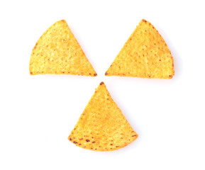 tasty potato chips isolated on white