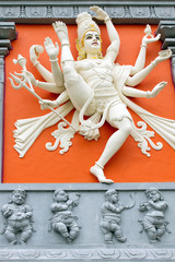 Hindu Goddess with Many Arms Holding Weapons