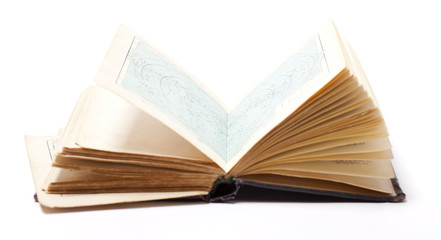 open old book on white background