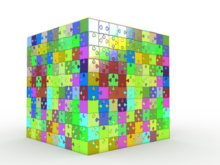 cube puzzle on white background №3