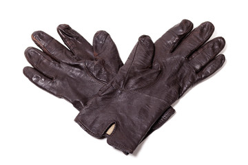 Ladies black leather gloves