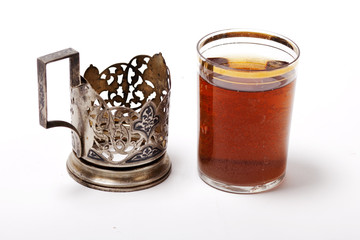 Cup of tea with glass-holder