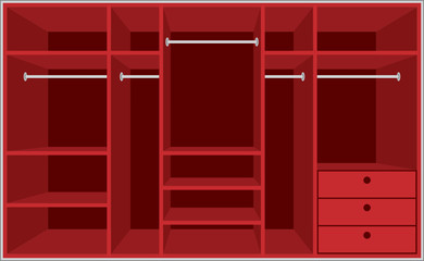 Wardrobe room. Furniture.