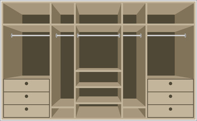 Wardrobe room. Furniture.