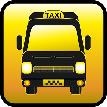 glossy icon, sign of cargo and passenger taxis