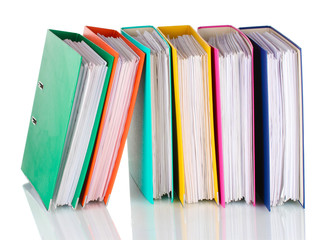 Office folders isolated on white.