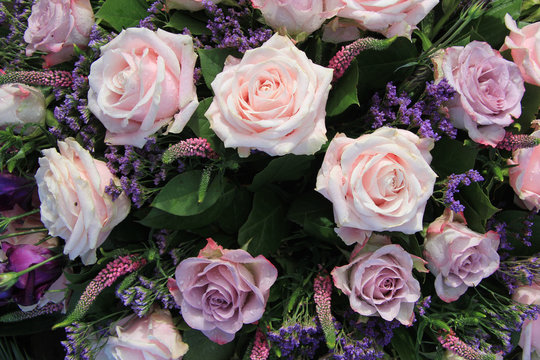 mixed arrangement with big roses