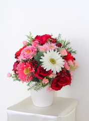 Bouquet of beautiful flowers in vase