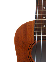 Obraz premium close-up ukulele isolated over white background