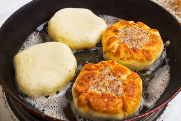 preparation of dough and baking pies
