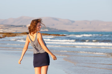 Young woman on a beach