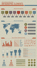 Useful, high detailed and vintage styled infographic elements