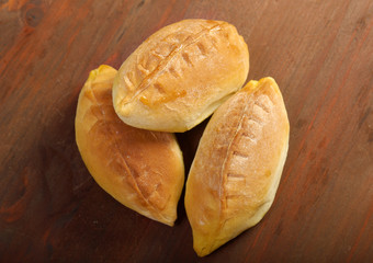 pierogi .Home cake with jam against