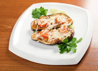 Stir Fried eggplants roasted .