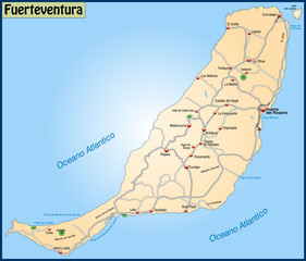 Landkarte von Fuerteventura