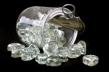 Jar with crystal heart