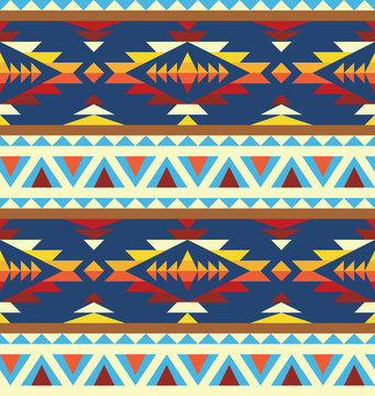 Seamless geometric pattern in navajo style