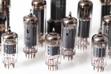 Glass vacuum radio tubes.