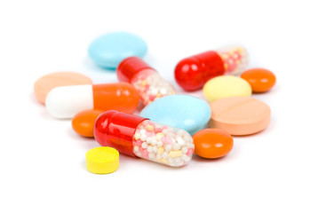pills isolated on white background