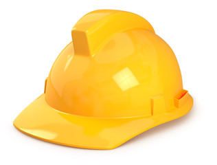 Yellow hard hat isolated on white