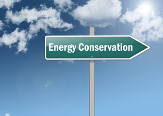 Signpost "Energy Conservation"