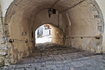 Alleyway. Monte Sant'Angelo. Puglia. Italy.