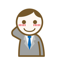 アイコン ビジネスマン A216 照れる