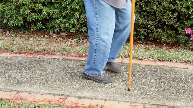 Male Feet And Cane