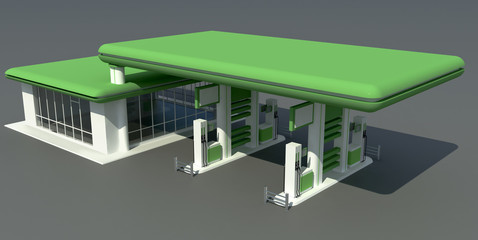 gas station 3d