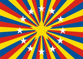 European community - Romanian flag sunburst - obrazy, fototapety, plakaty