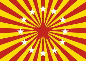 European community - Spanish flag sunburst - obrazy, fototapety, plakaty