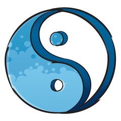 Yin-yang symbol in graffiti style